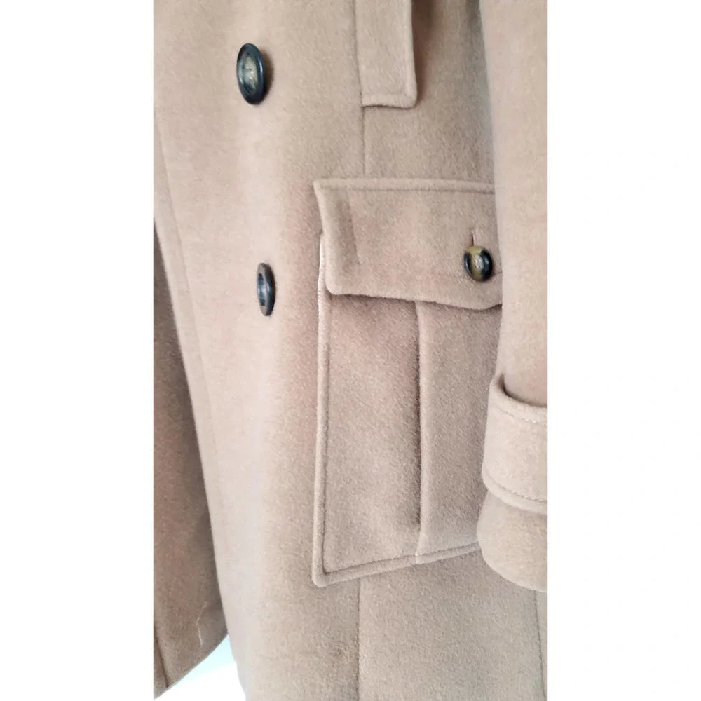 Burberry Camel Tan Wool Double-Breasted Trench Coat - Picture 15 of 15